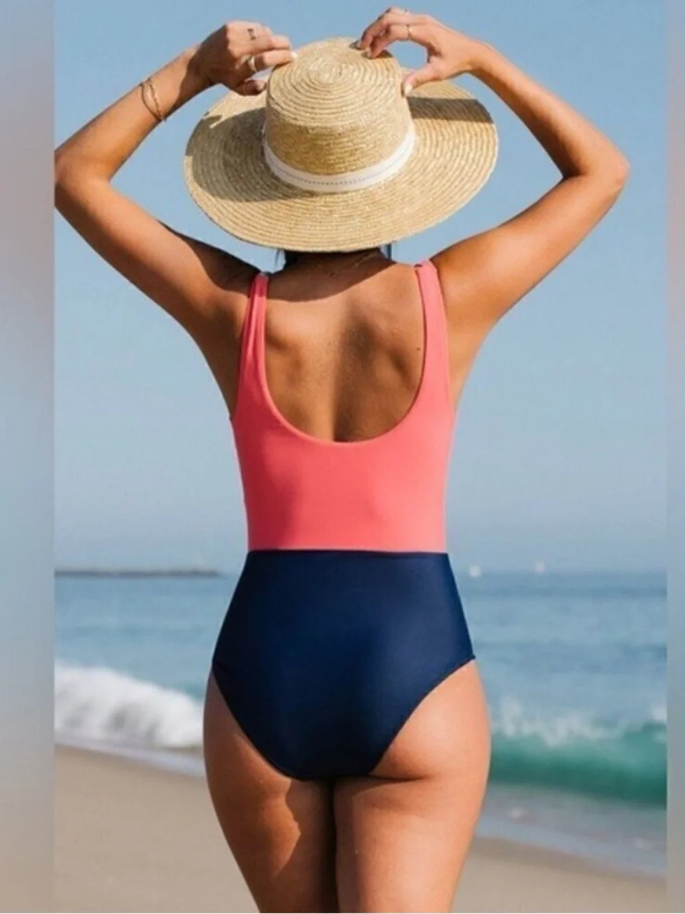 CUPSHE‎ Colorblock One-Piece Swimsuit Large NWT